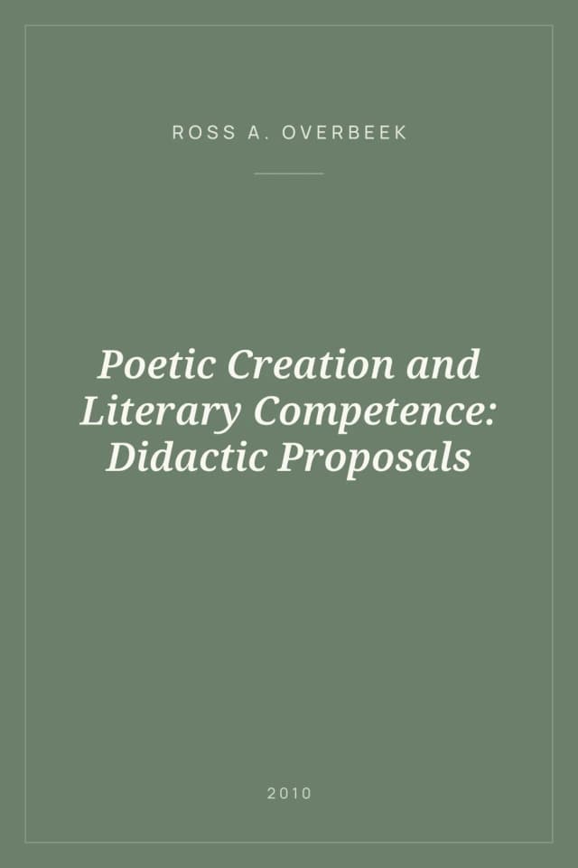 Portada de Poetic Creation and Literary Competence: Didactic Proposals