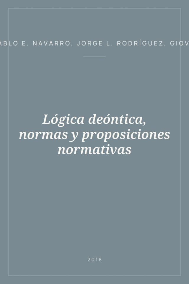 Portada de Lógica deóntica, normas y proposiciones normativas