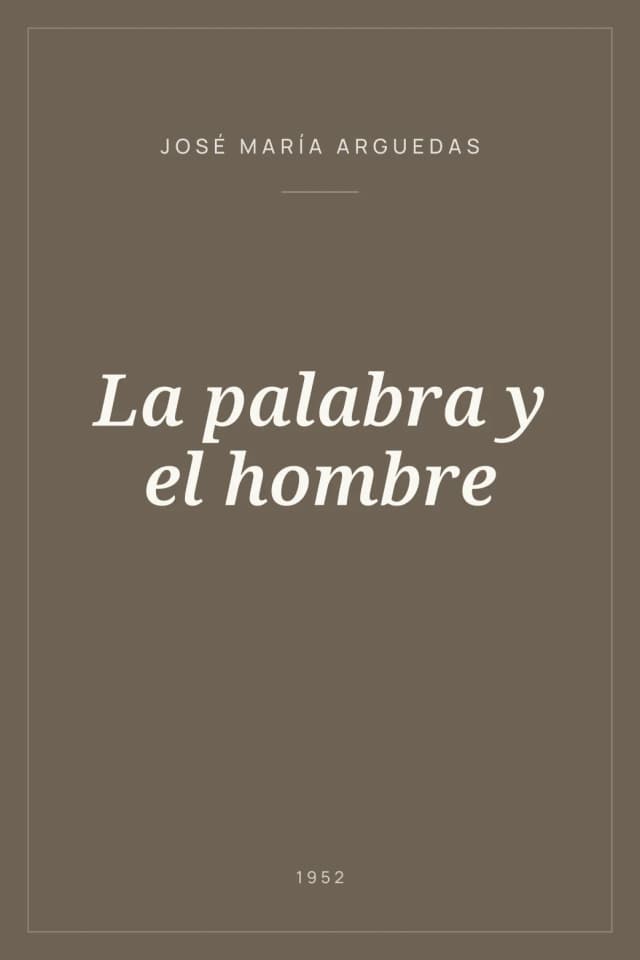 Portada de La palabra y el hombre