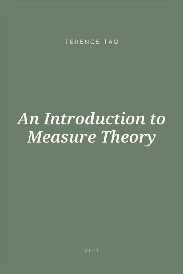 Portada de An Introduction to Measure Theory