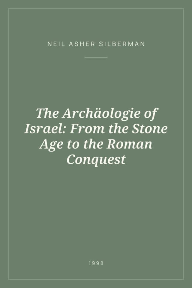 Portada de The Archäologie of Israel: From the Stone Age to the Roman Conquest