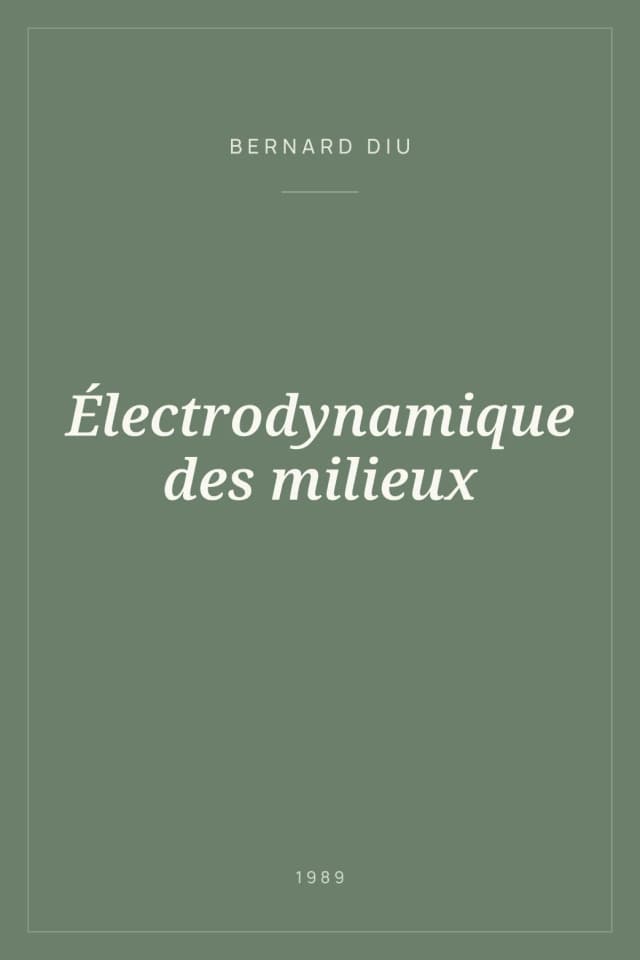 Portada de Électrodynamique des milieux