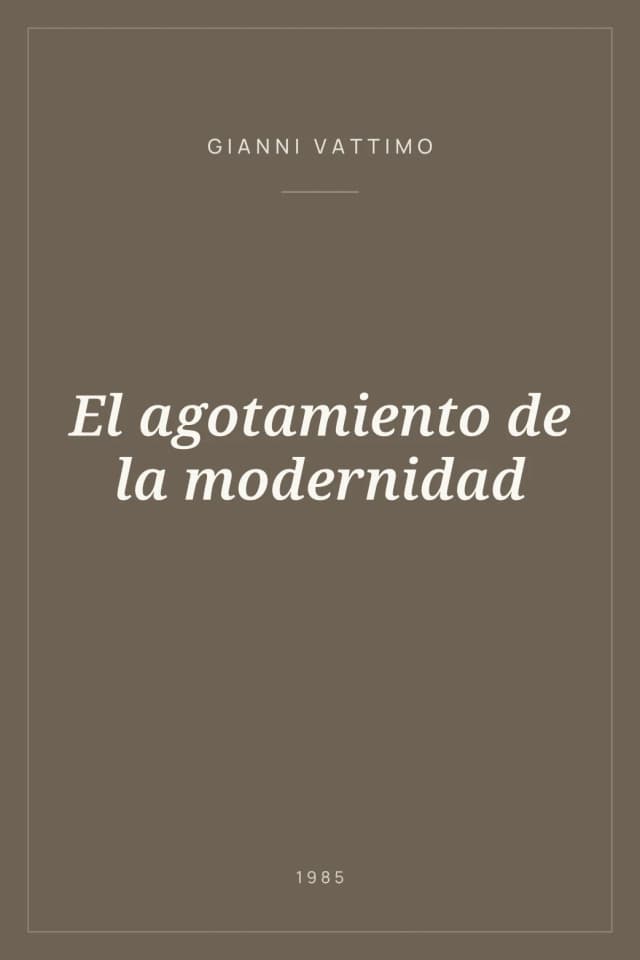 Portada de El agotamiento de la modernidad