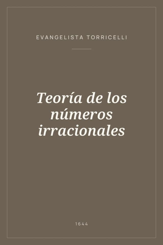 Portada de Teoría de los números irracionales
