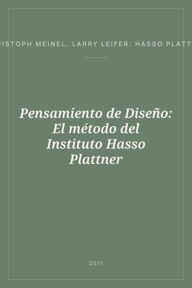 Portada de Pensamiento de Diseño: El método del Instituto Hasso Plattner