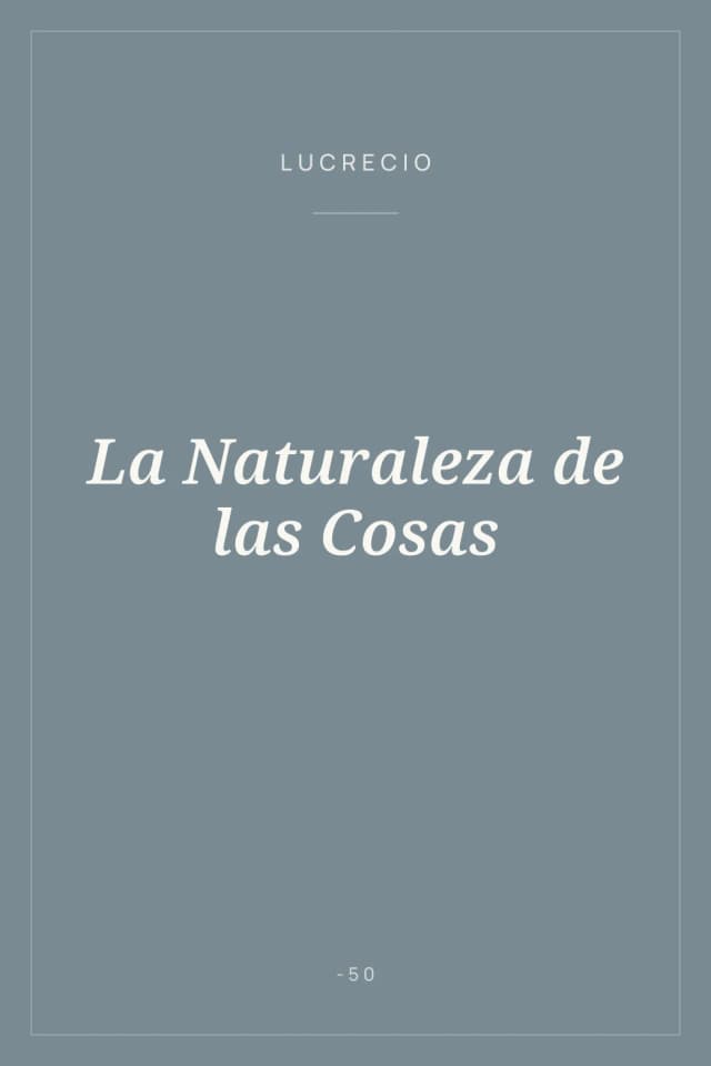 Portada de La Naturaleza de las Cosas