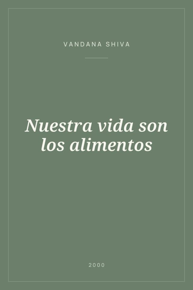 Portada de Nuestra vida son los alimentos