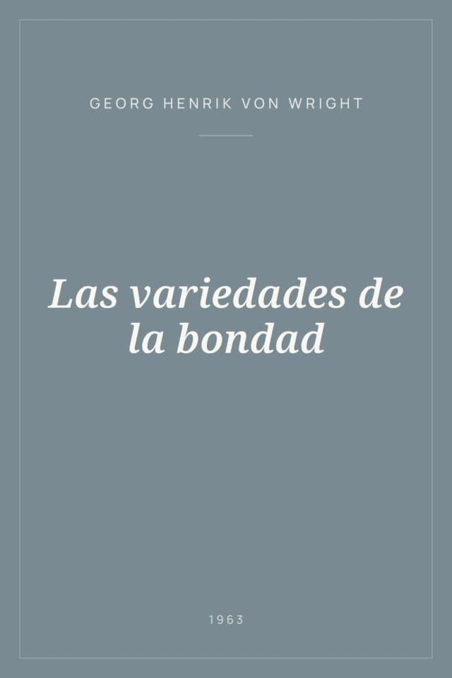 Portada de Las variedades de la bondad