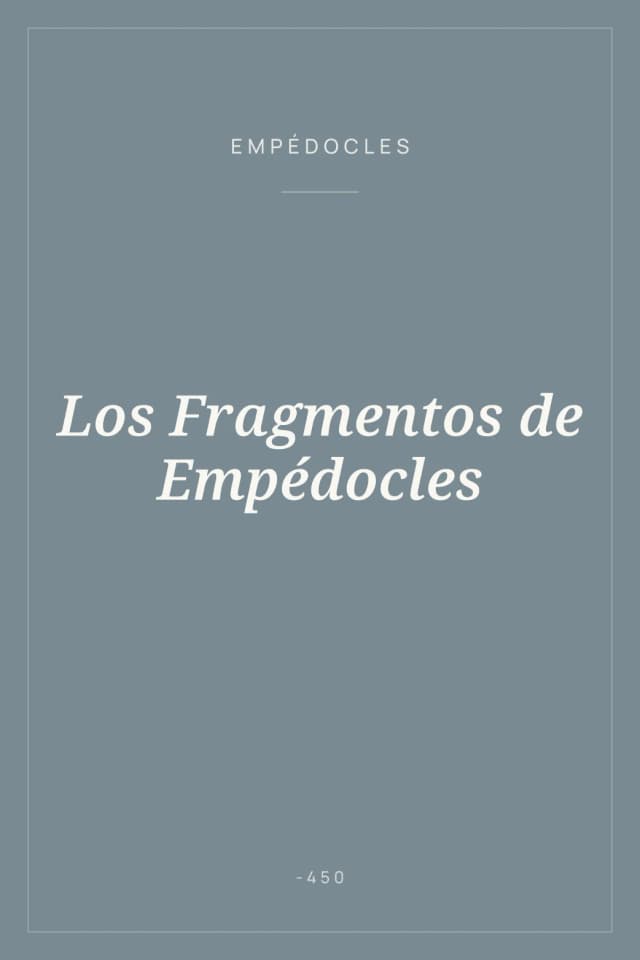 Portada de Los Fragmentos de Empédocles