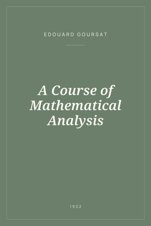 Portada de A Course of Mathematical Analysis