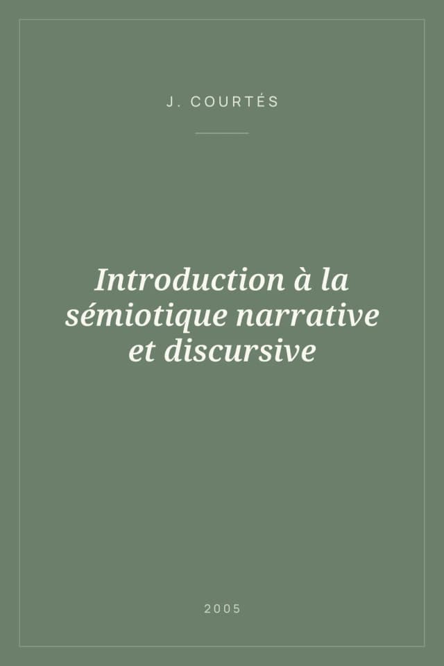 Portada de Introduction à la sémiotique narrative et discursive