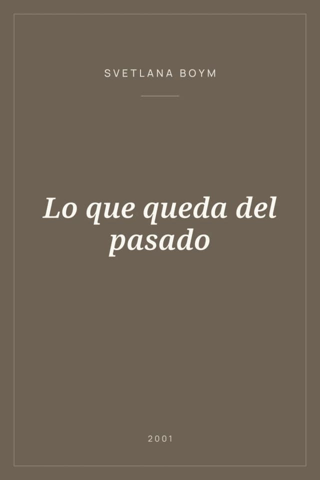 Portada de Lo que queda del pasado