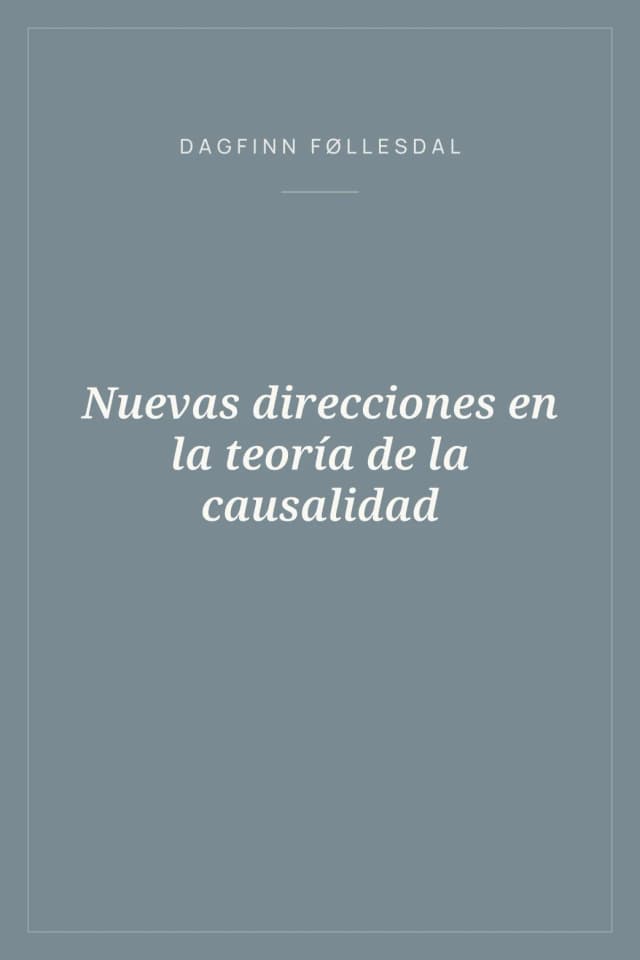 Portada de Nuevas direcciones en la teoría de la causalidad