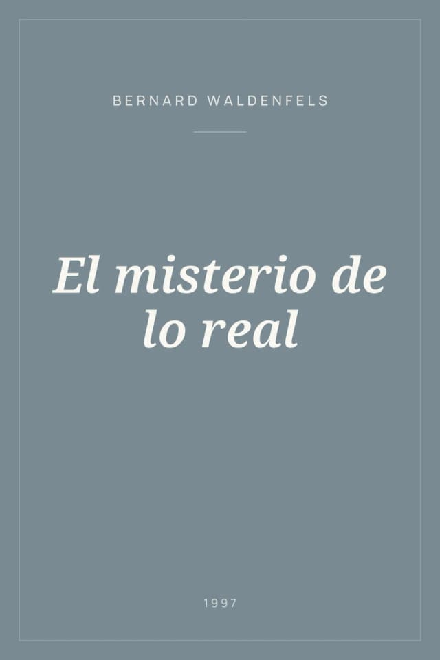 Portada de El misterio de lo real