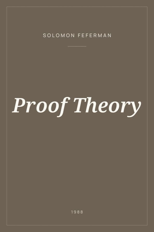 Portada de Proof Theory