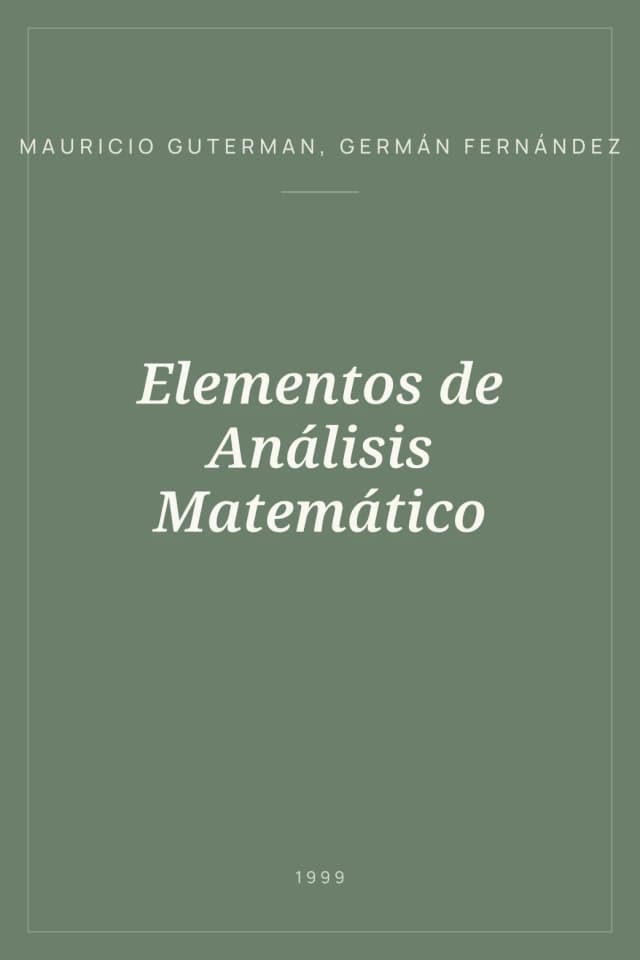 Portada de Elementos de Análisis Matemático
