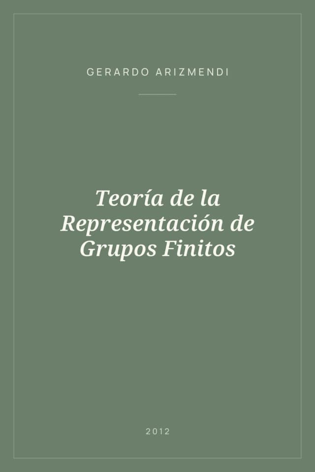 Portada de Teoría de la Representación de Grupos Finitos