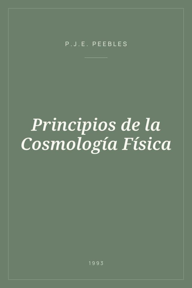 Portada de Principios de la Cosmología Física