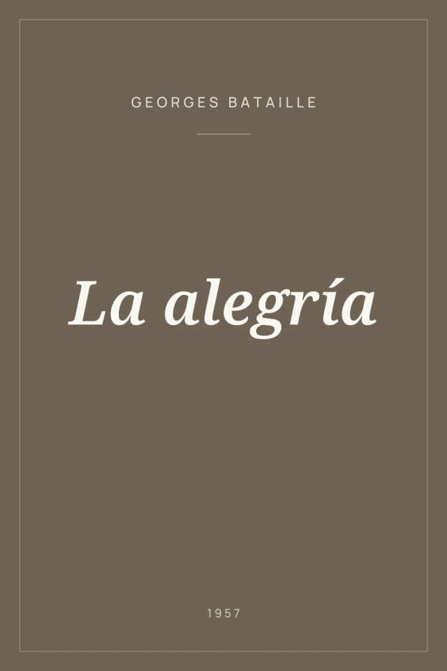 Portada de La alegría