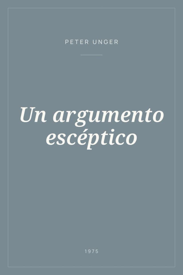 Portada de Un argumento escéptico