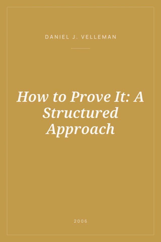 Portada de How to Prove It: A Structured Approach
