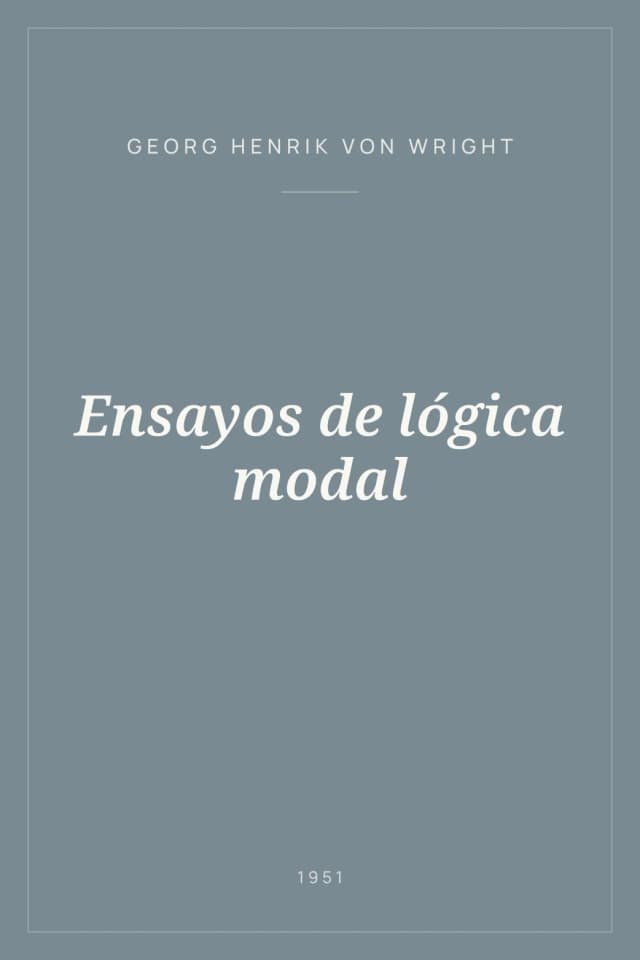 Portada de Ensayos de lógica modal