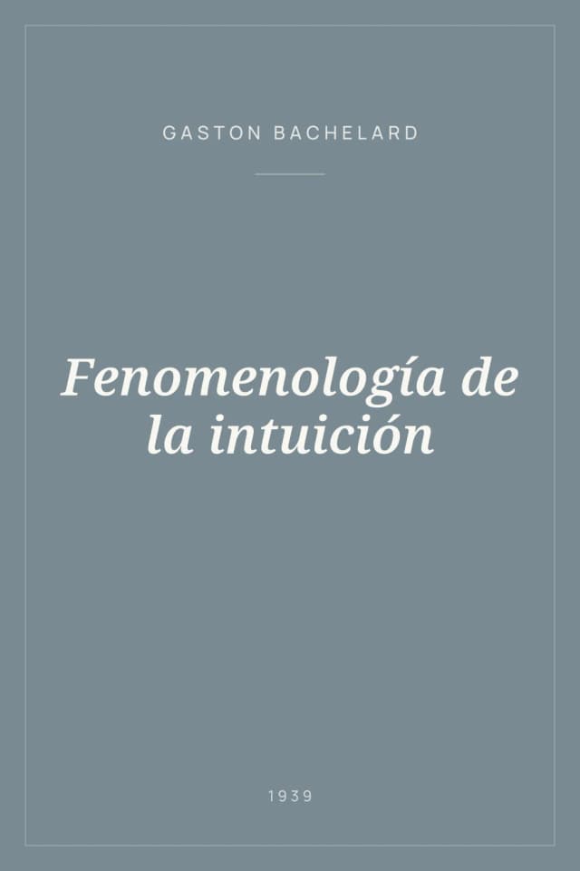 Portada de Fenomenología de la intuición