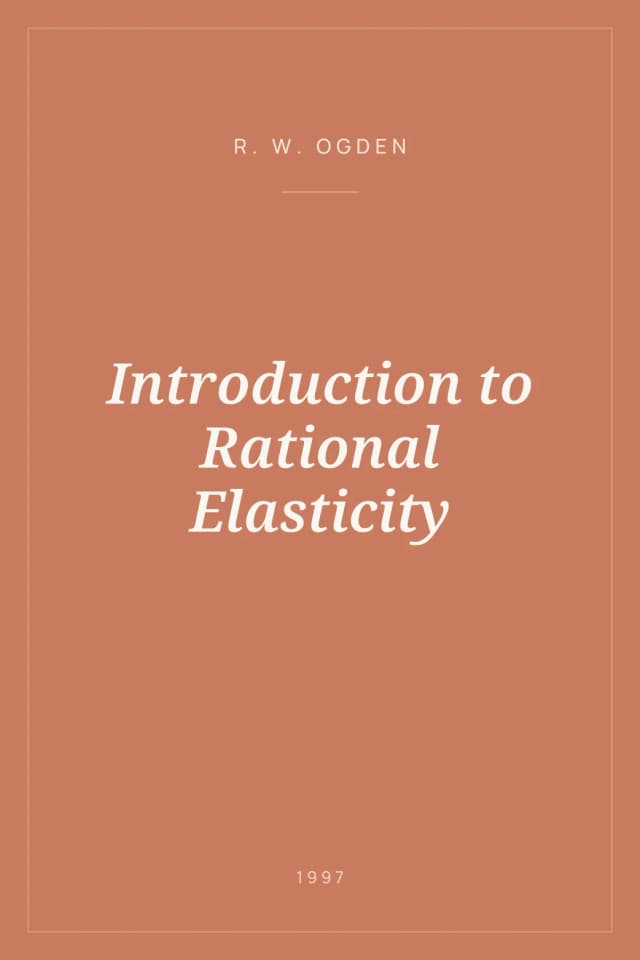 Portada de Introduction to Rational Elasticity