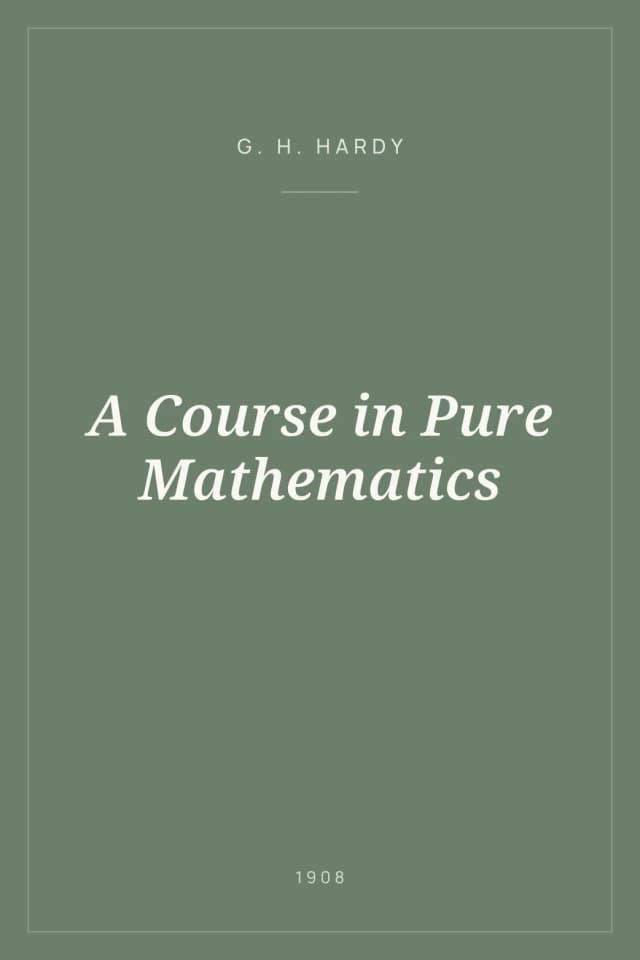 Portada de A Course in Pure Mathematics