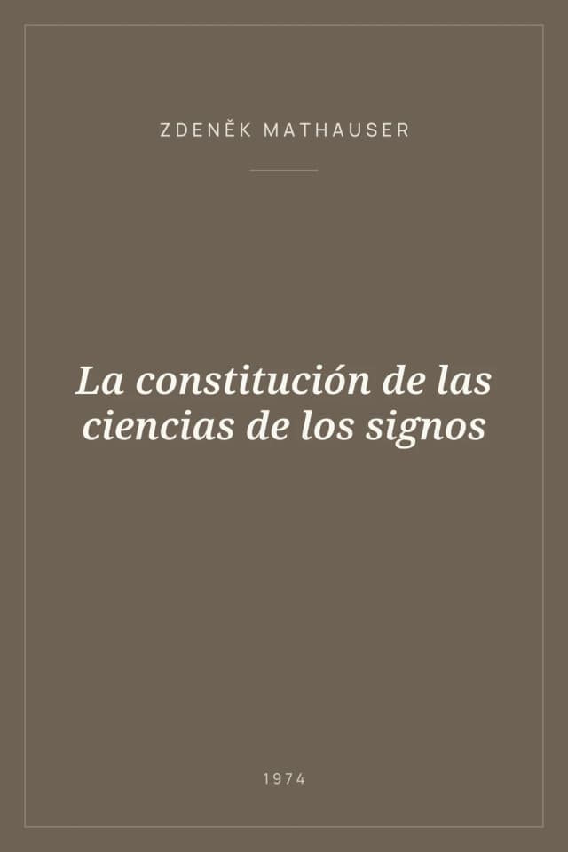 Portada de La constitución de las ciencias de los signos