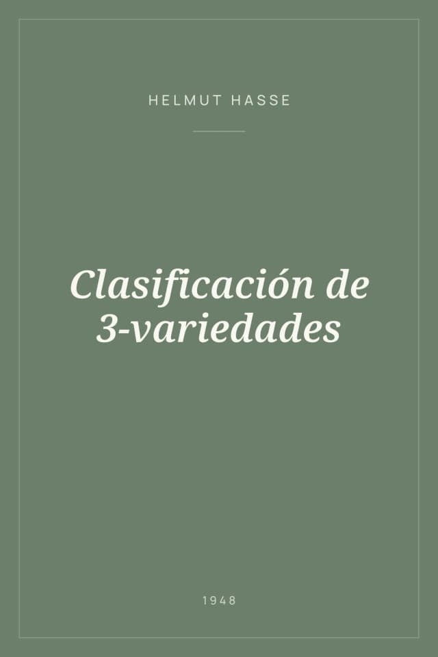 Portada de Clasificación de 3-variedades
