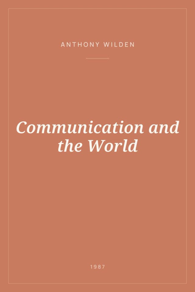 Portada de Communication and the World