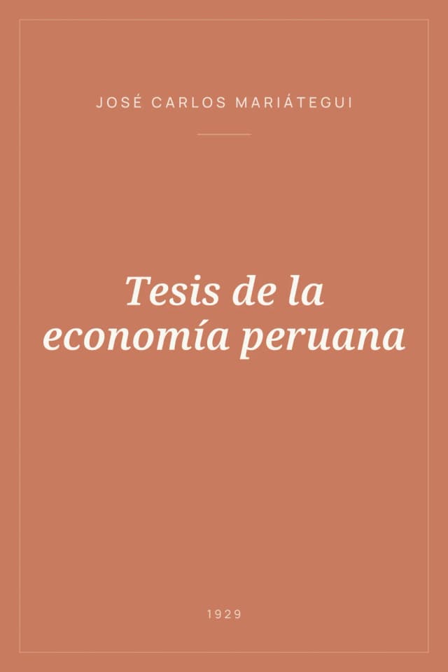 Portada de Tesis de la economía peruana