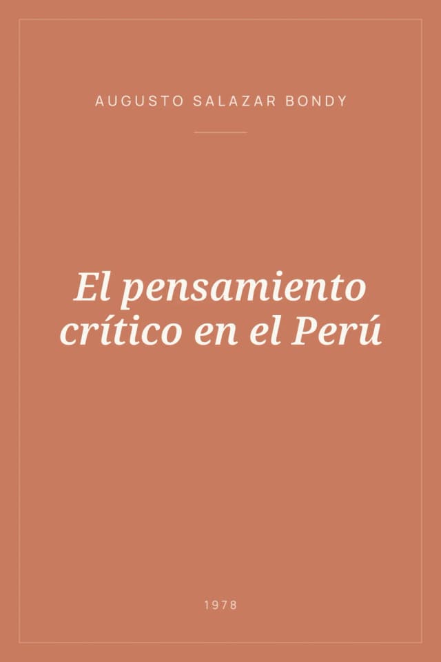 Portada de El pensamiento crítico en el Perú