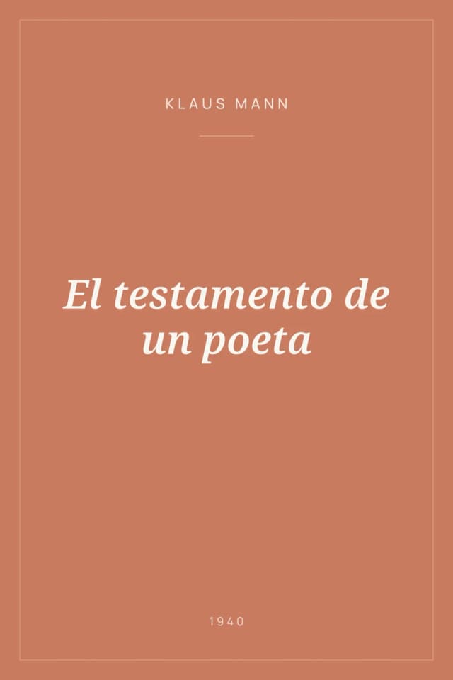 Portada de El testamento de un poeta