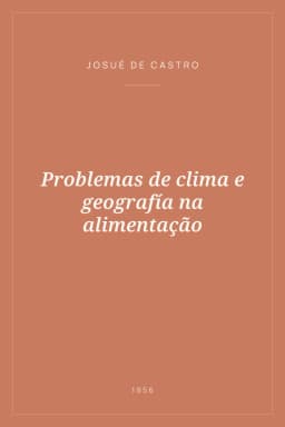 Portada de Problemas de clima e geografía na alimentação