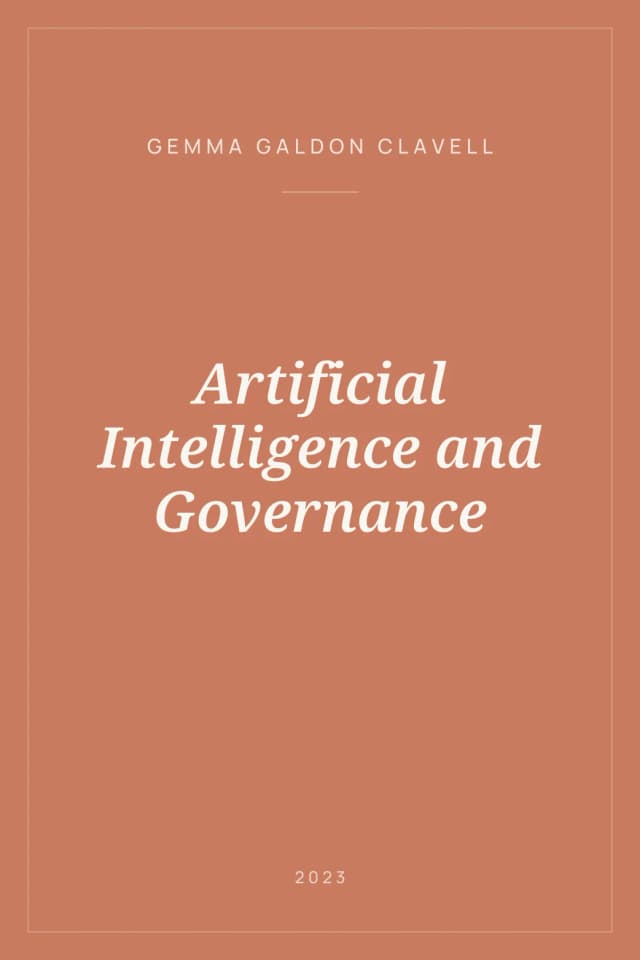 Portada de Artificial Intelligence and Governance