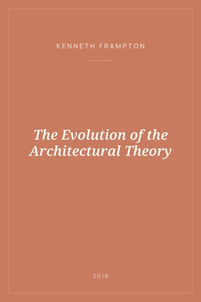 Portada de The Evolution of the Architectural Theory