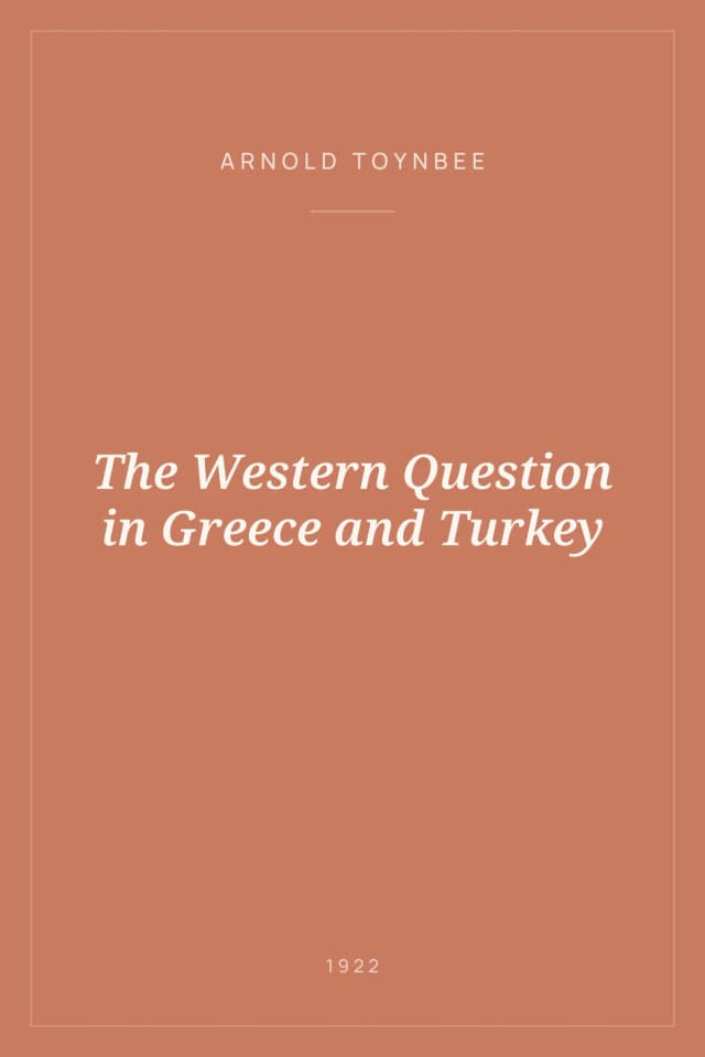 Portada de The Western Question in Greece and Turkey