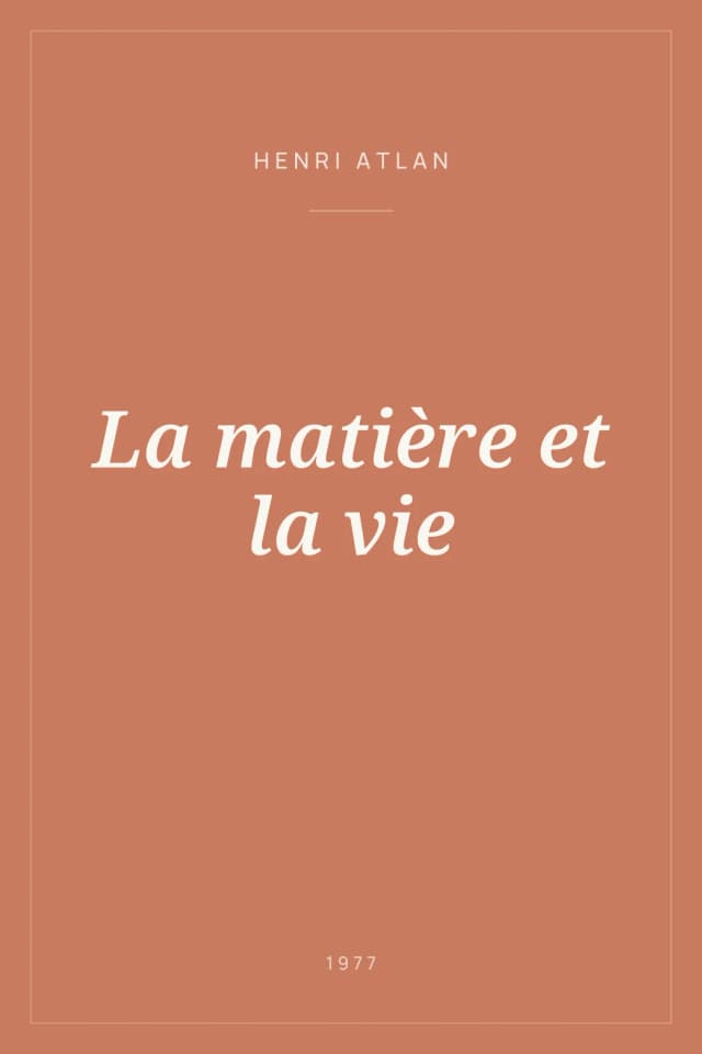 Portada de La matière et la vie