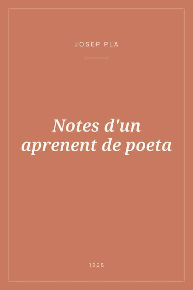 Portada de Notes d'un aprenent de poeta