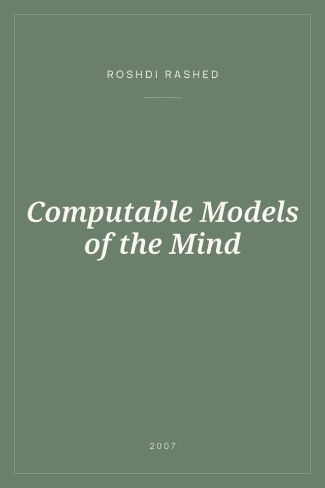 Portada de Computable Models of the Mind