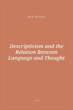 Portada de Descriptivism and the Relation Between Language and Thought