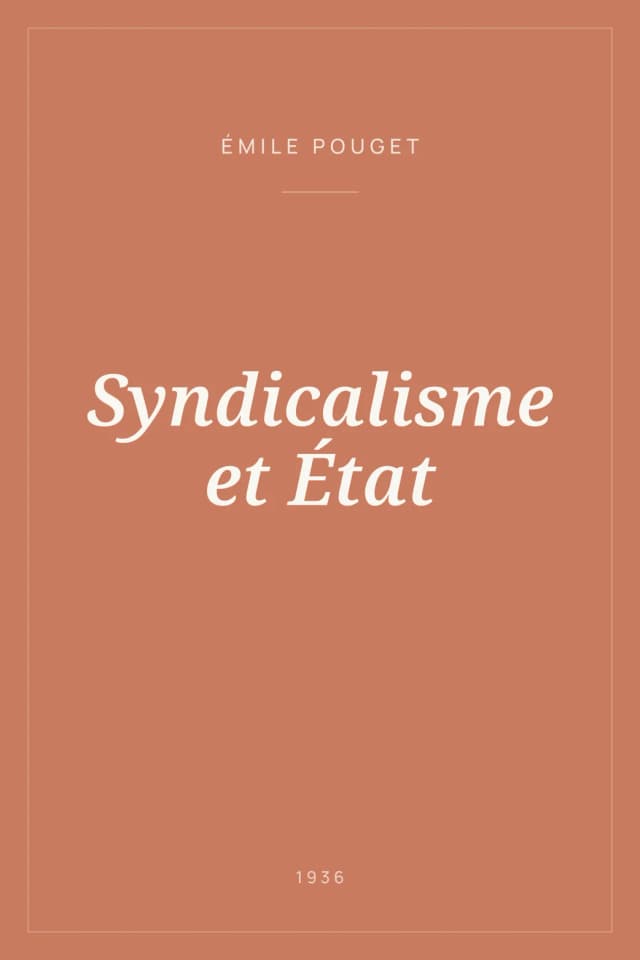 Portada de Syndicalisme et État