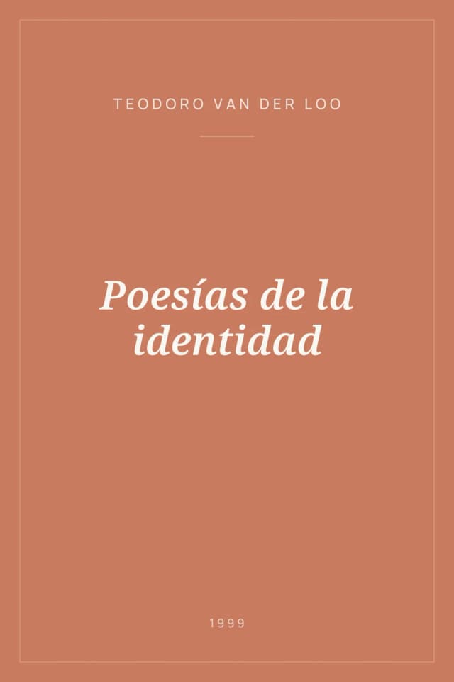 Portada de Poesías de la identidad