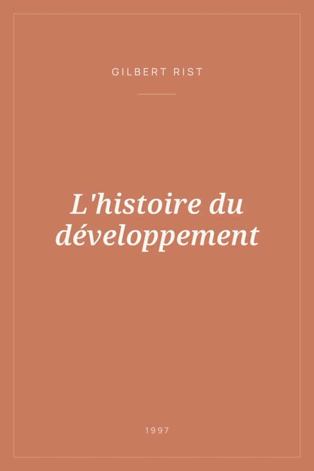 Portada de L'histoire du développement