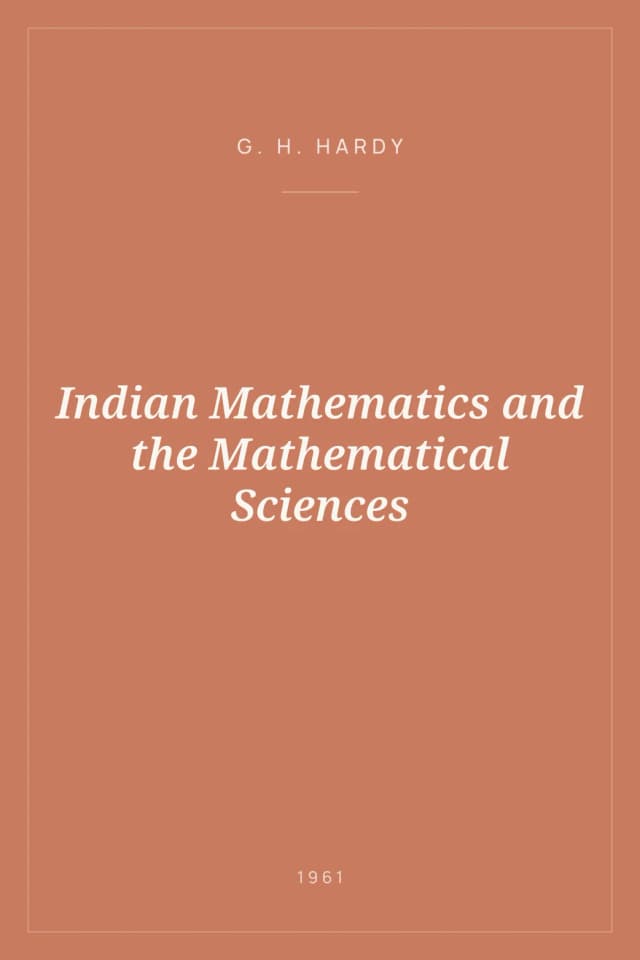 Portada de Indian Mathematics and the Mathematical Sciences