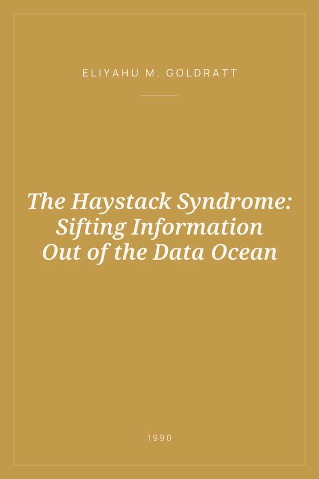 Portada de The Haystack Syndrome: Sifting Information Out of the Data Ocean