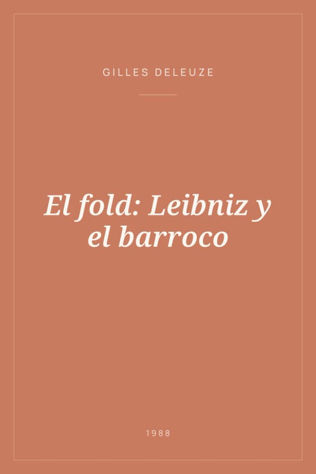 Portada de El fold: Leibniz y el barroco
