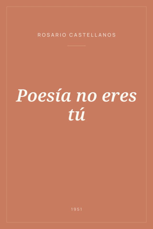 Portada de Poesía no eres tú